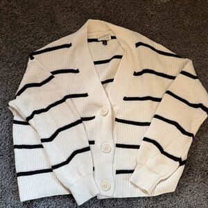 Universal Thread Black and White Striped Cardigan